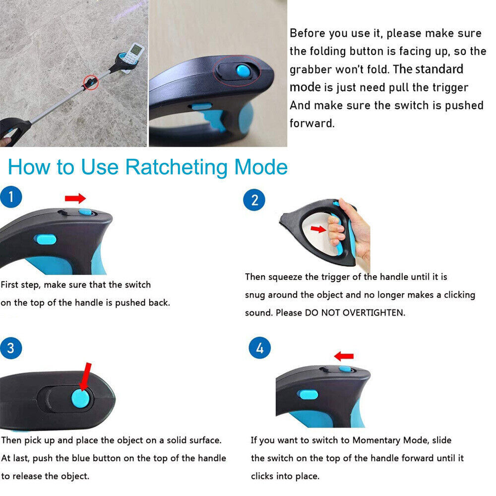 32" Grabber Pick Up Tool Foldable Garbage Hand Grip Reaching Stick Trash Picker