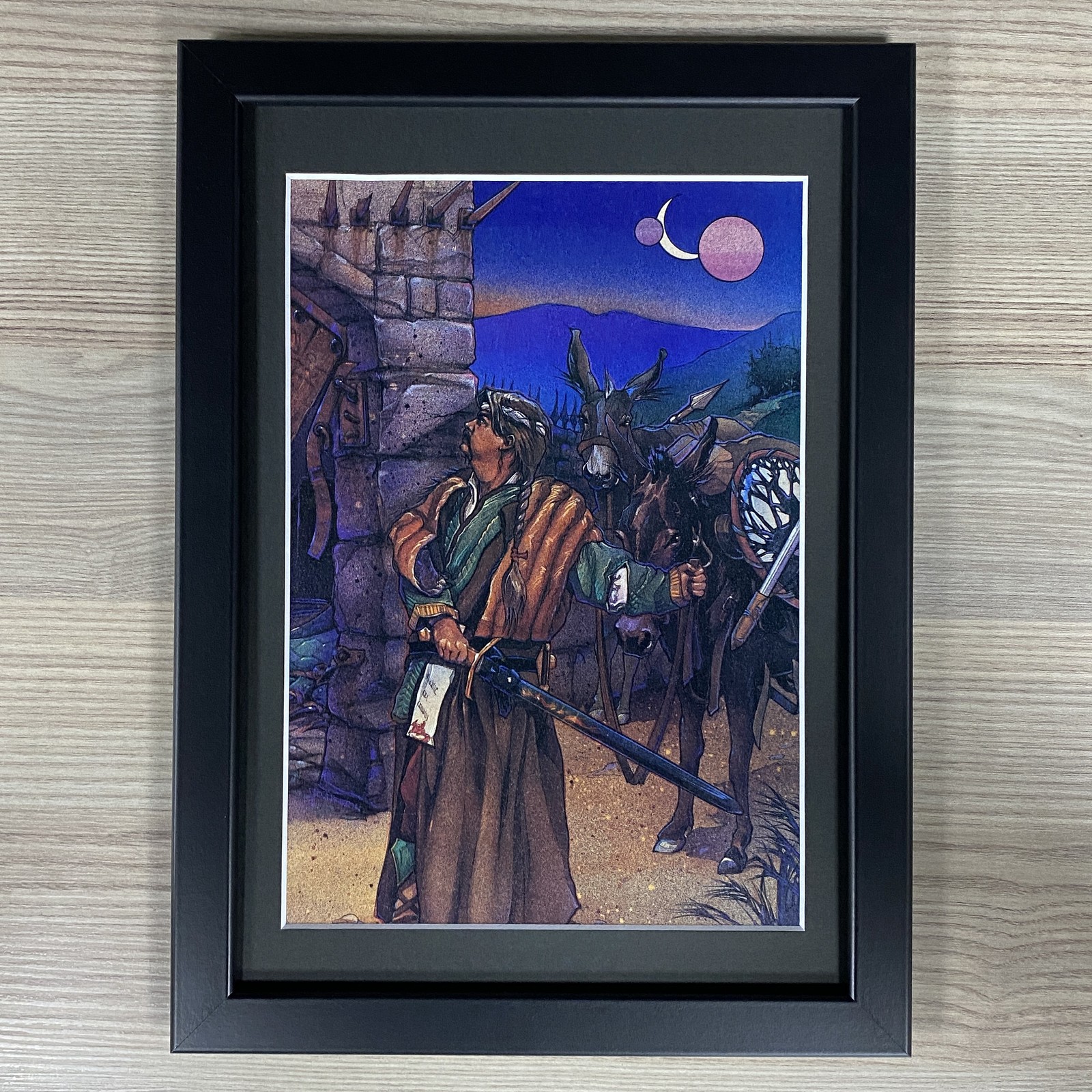 DUNGEONS & DRAGONS FRAMED ART. PALADIN WARRIOR, D&D