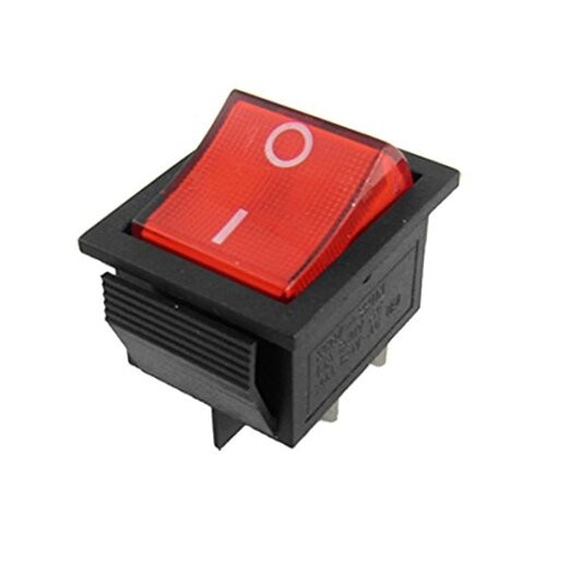 Red Light 4 Pin DPST ON/Off Snap in Rocker Switch 16A/250V 20A/125V AC