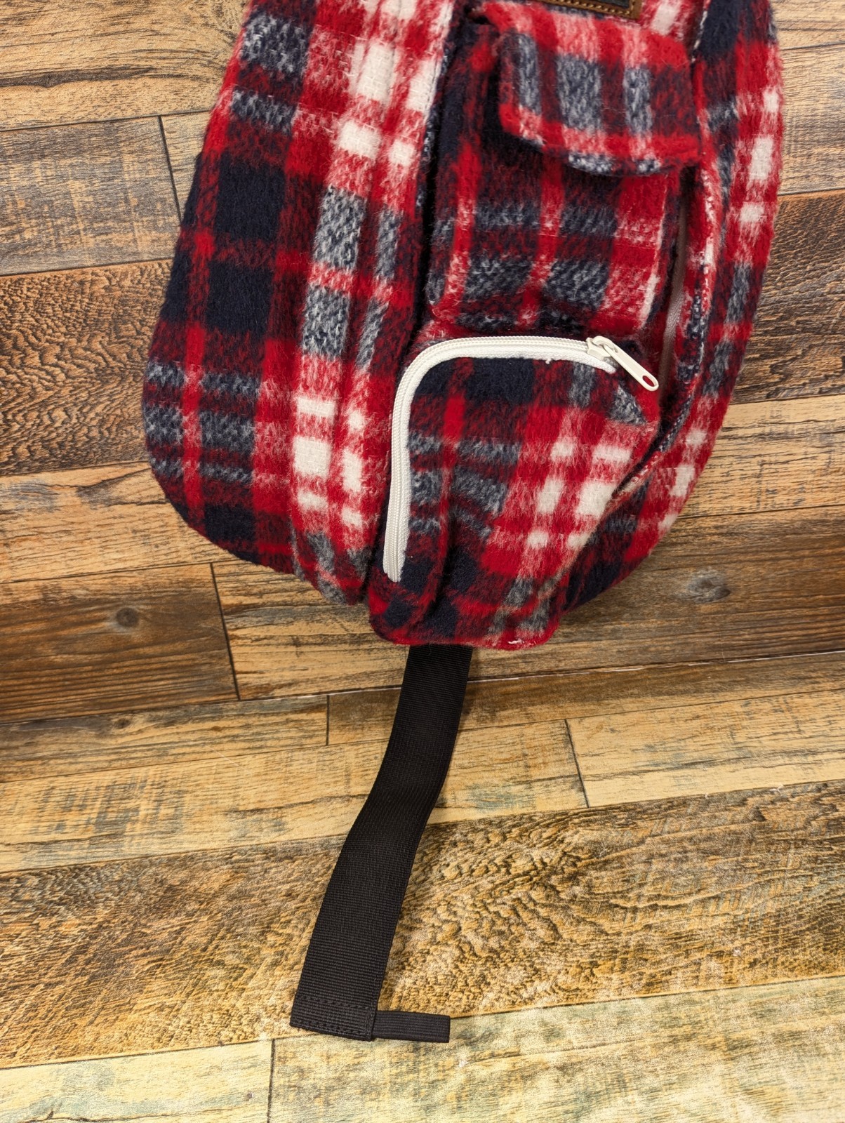 Kavu Rope Sling Plaid Fleece Bag Backpack