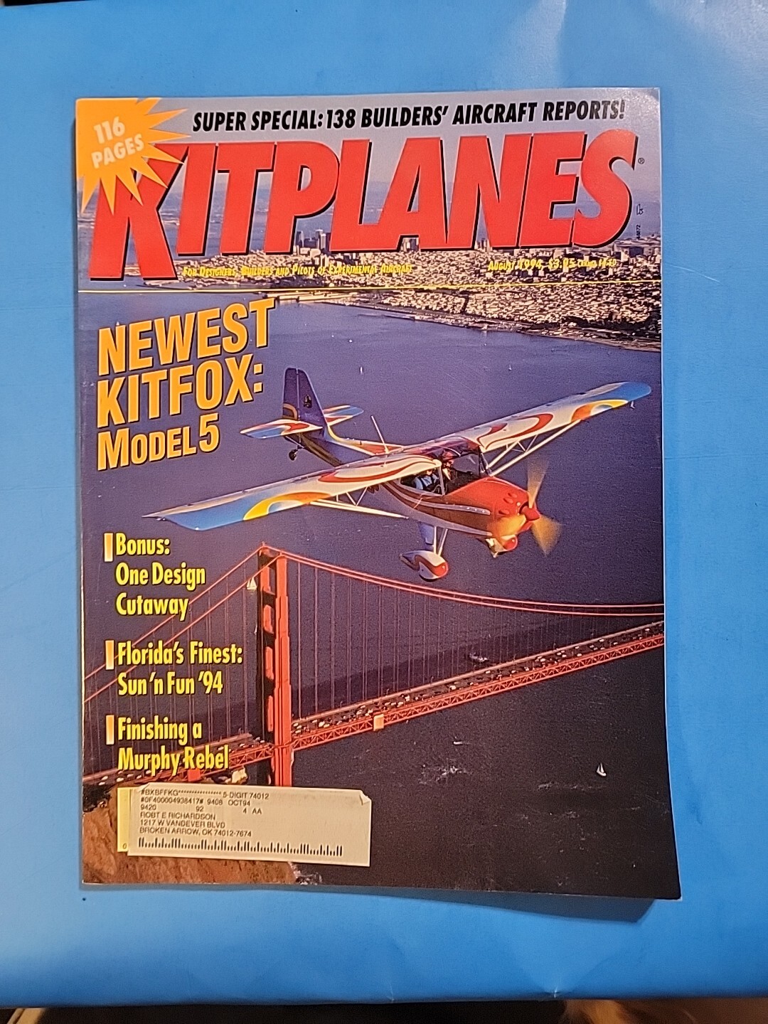 🛩 VINTAGE KITPLANES AVIATION MAGAZINE🔥AUG 1994