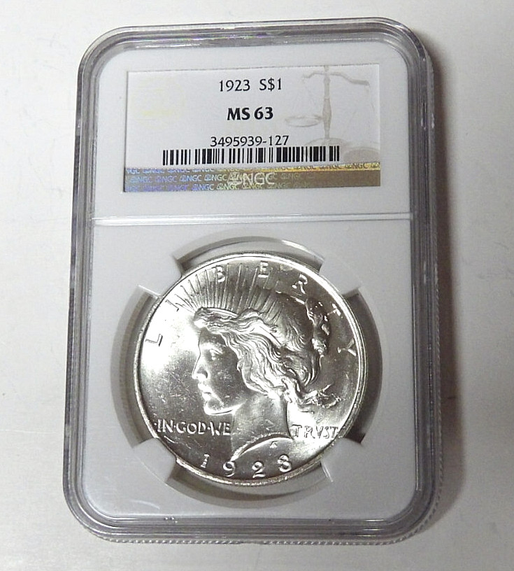 NGC MS63 1923-P Peace Silver Dollar Philadelphia Mint #3495939-127