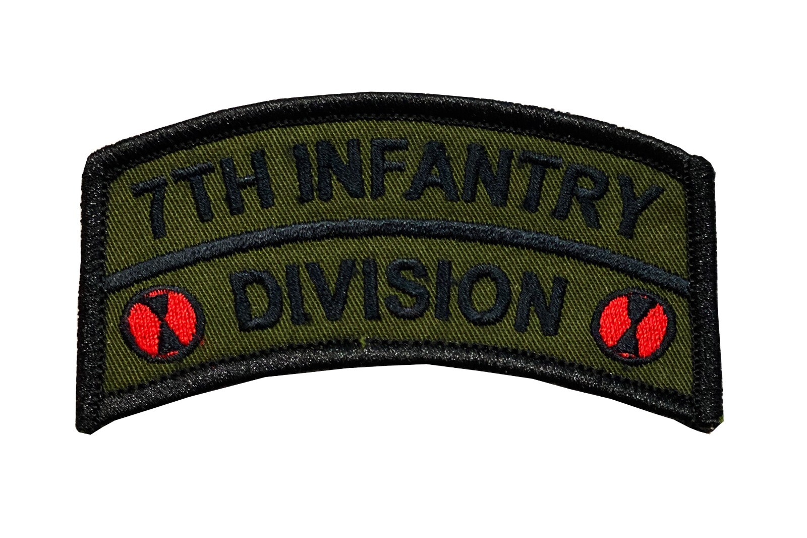 7th Infantry Division Tab - 2 X 3 1/2 inch OD Green Tab - Lightfighter - 7th ID
