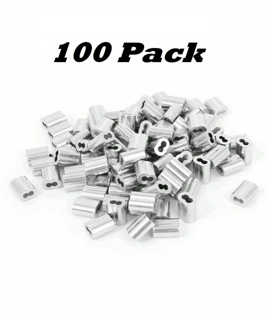 1/16 Inch Aluminum Double Ferrules 100 Pack