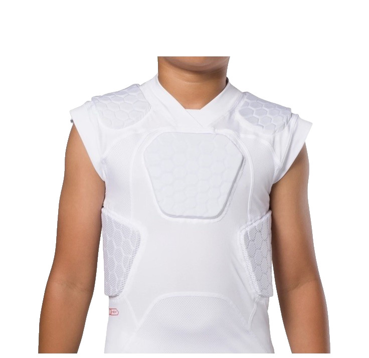 UA Gameday Armour Pro 6-Pad Top HEX McDavid White Youth Small Football Shirt