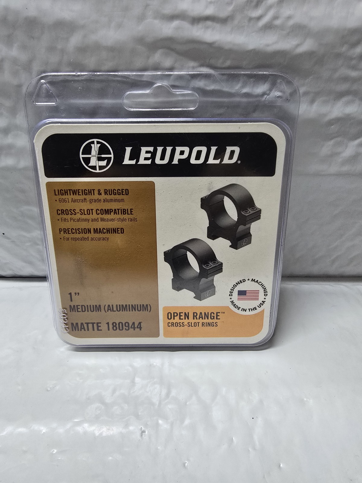 Leupold Open Range Cross-Slot 1" Medium Matte Scope Rings (180944): BRAND NEW