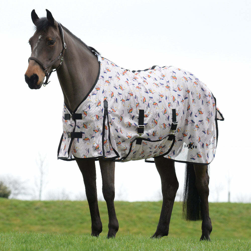 Saxon Mesh Fly Sheet Unicorn Print Standard Neck Weatherbeeta NEW