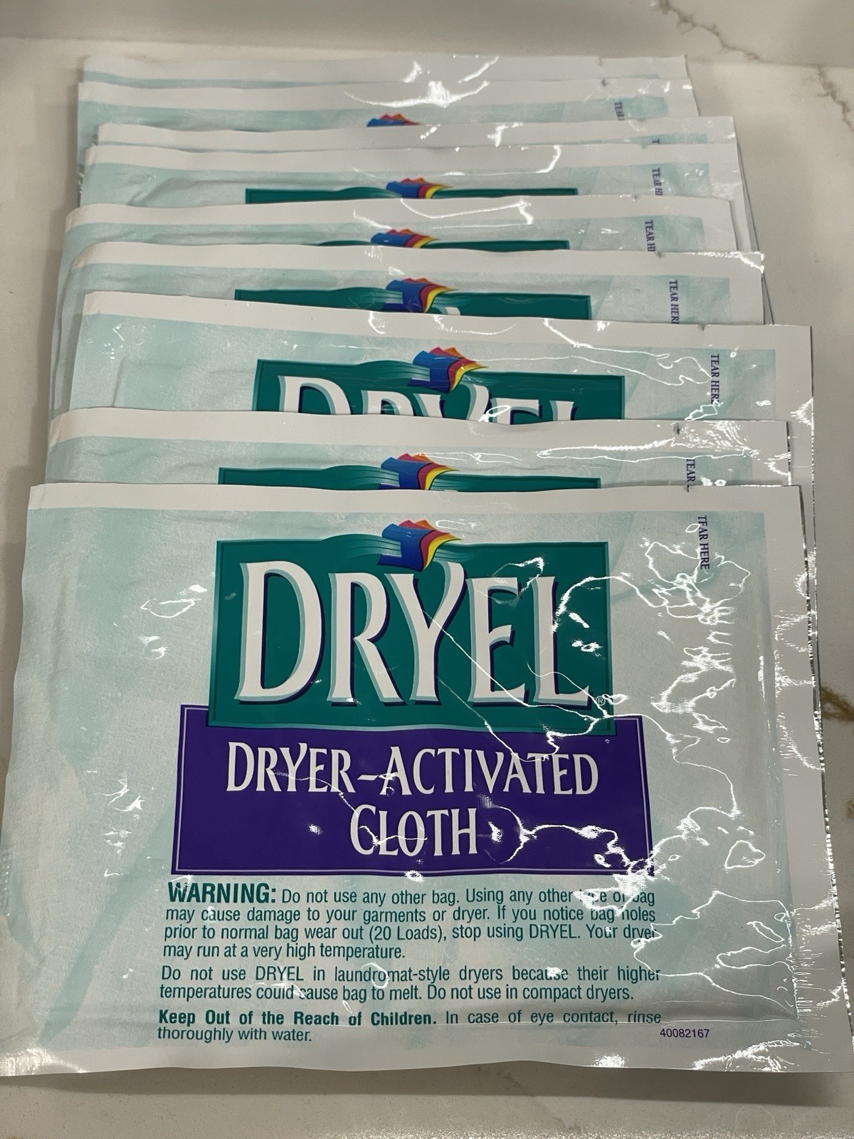 Dryel Dryer-Activiated Cloth Original Scent Lot of 9 New Old Stock No Bag