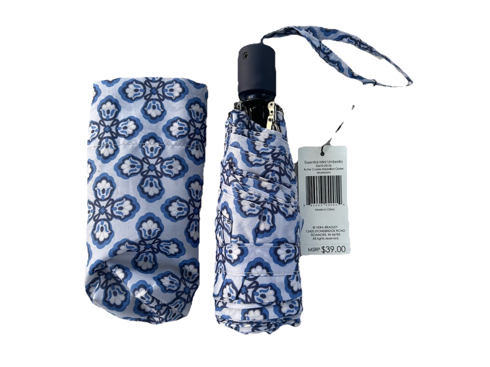 Vera Bradley Essential Mini Umbrella In Mushroom Automatic