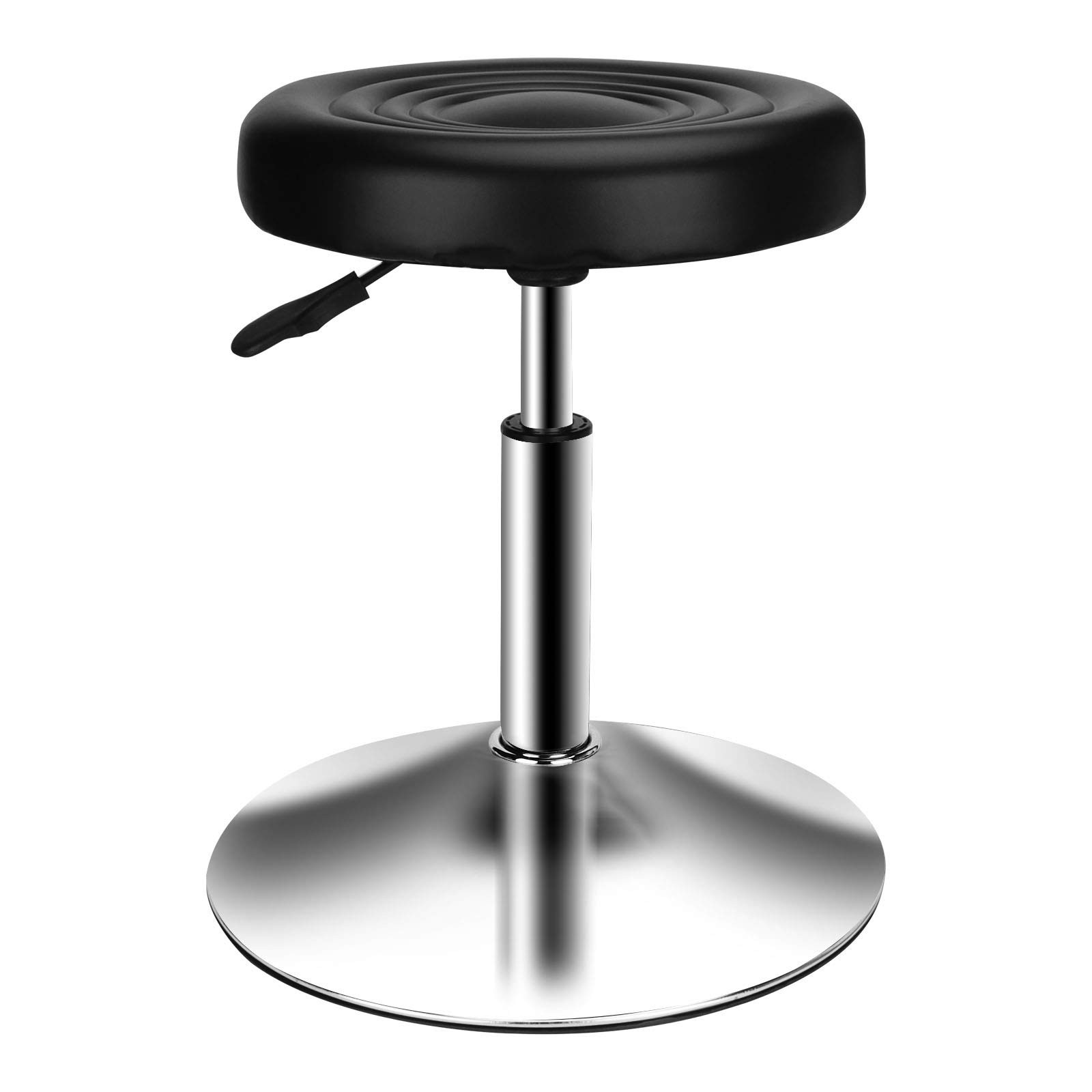 QiCheng&LYS Round Office Stool Chair - Adjustable Height 15“*14”*15“, Black