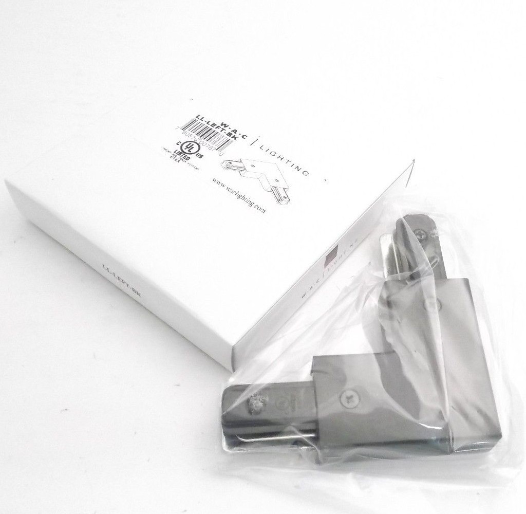 WAC Lighting LL-LEFT-BK Connector - L Series - Black - Prepaid Shipping