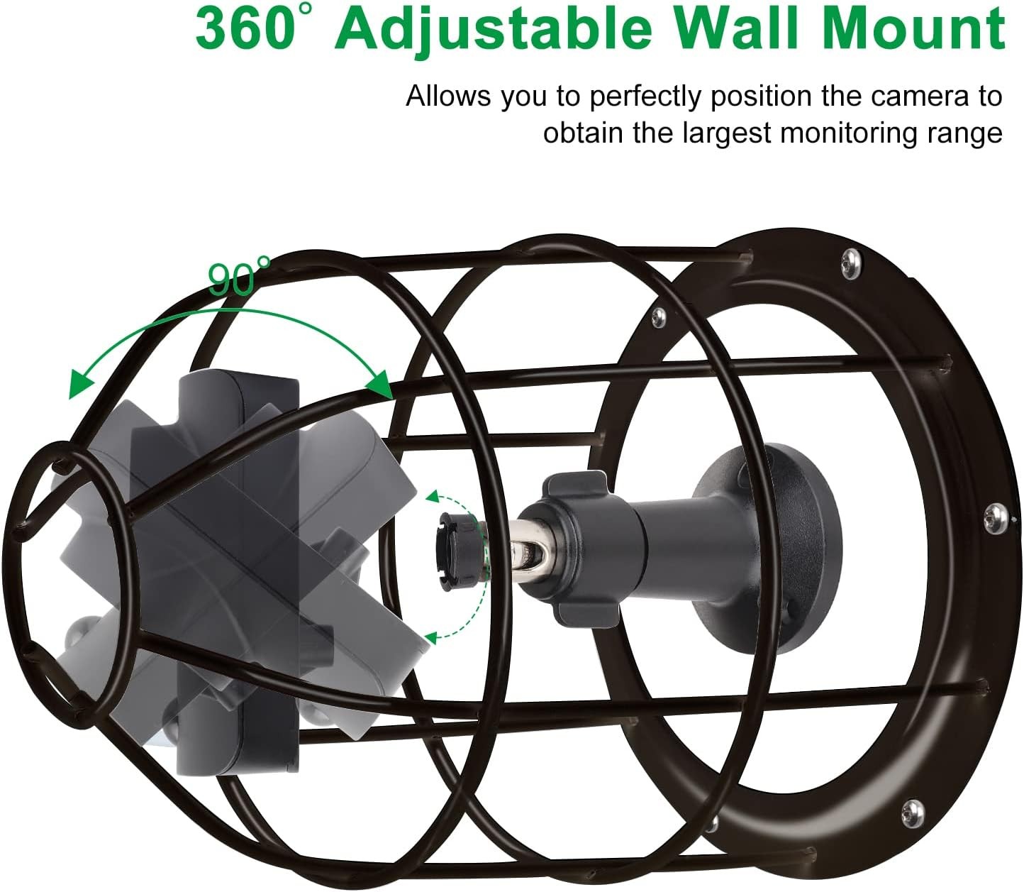 UYODM Anti-Theft Camera Mount Cage and Wall Bracket - Compatible Black
