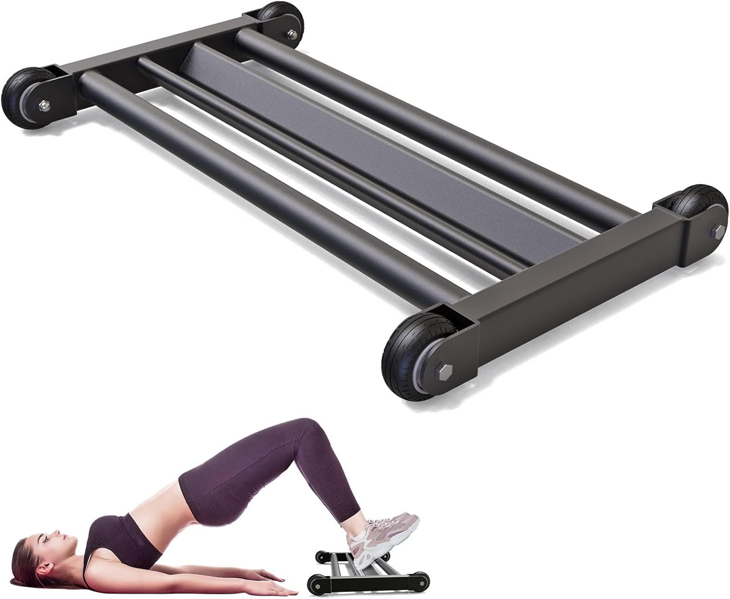 Glute Ham Glider Heavy Duty Ab Glute Glider Machine Exercise Wheels Smooth
