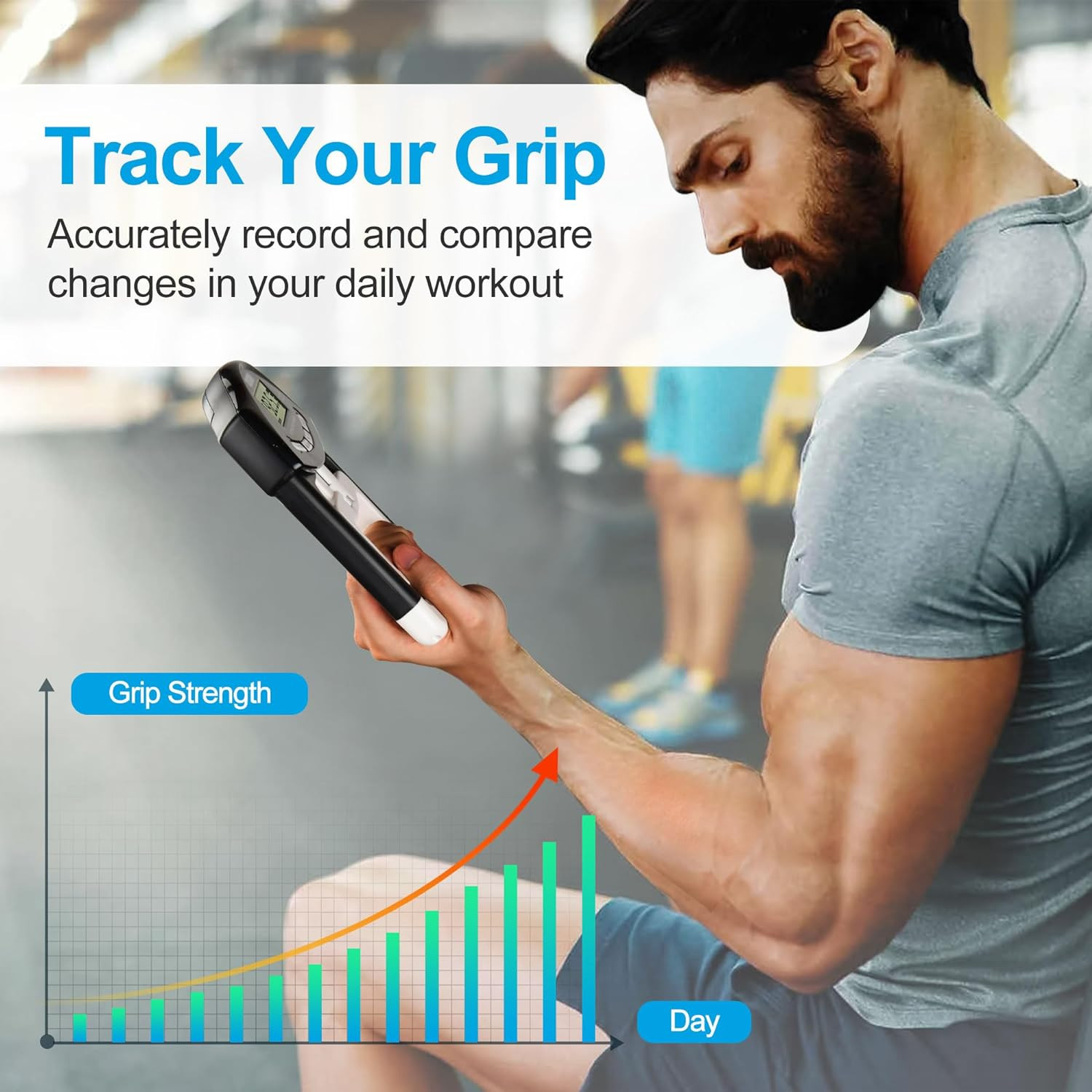 Grip Strength Tester Trainer - Dynamometer Handgrip Measurer Meter, Handheld Str