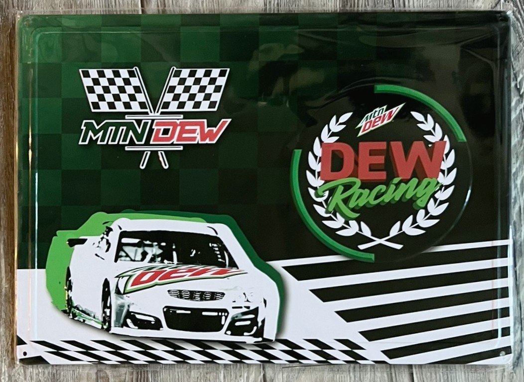 Mountain Dew Racing 12 x 17 Embossed Licensed Novelty Metal Sign New