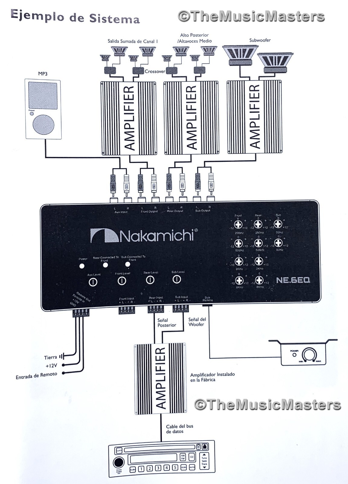 Nakamichi NE6EQ Car Audio EQ 6 Band Equalizer Electronic Sub Crossover Network