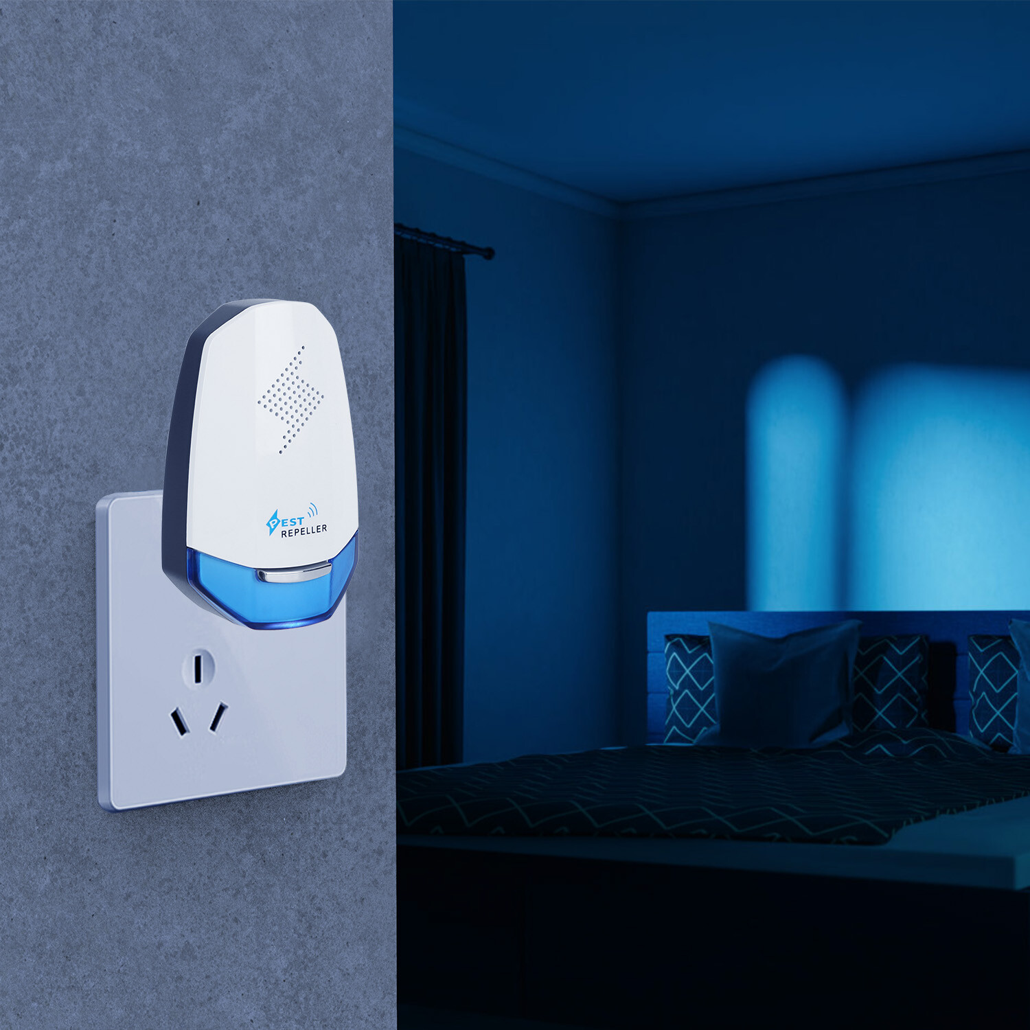 2x Ultrasonic w/ Night light Plug In Bed Bug Mouse