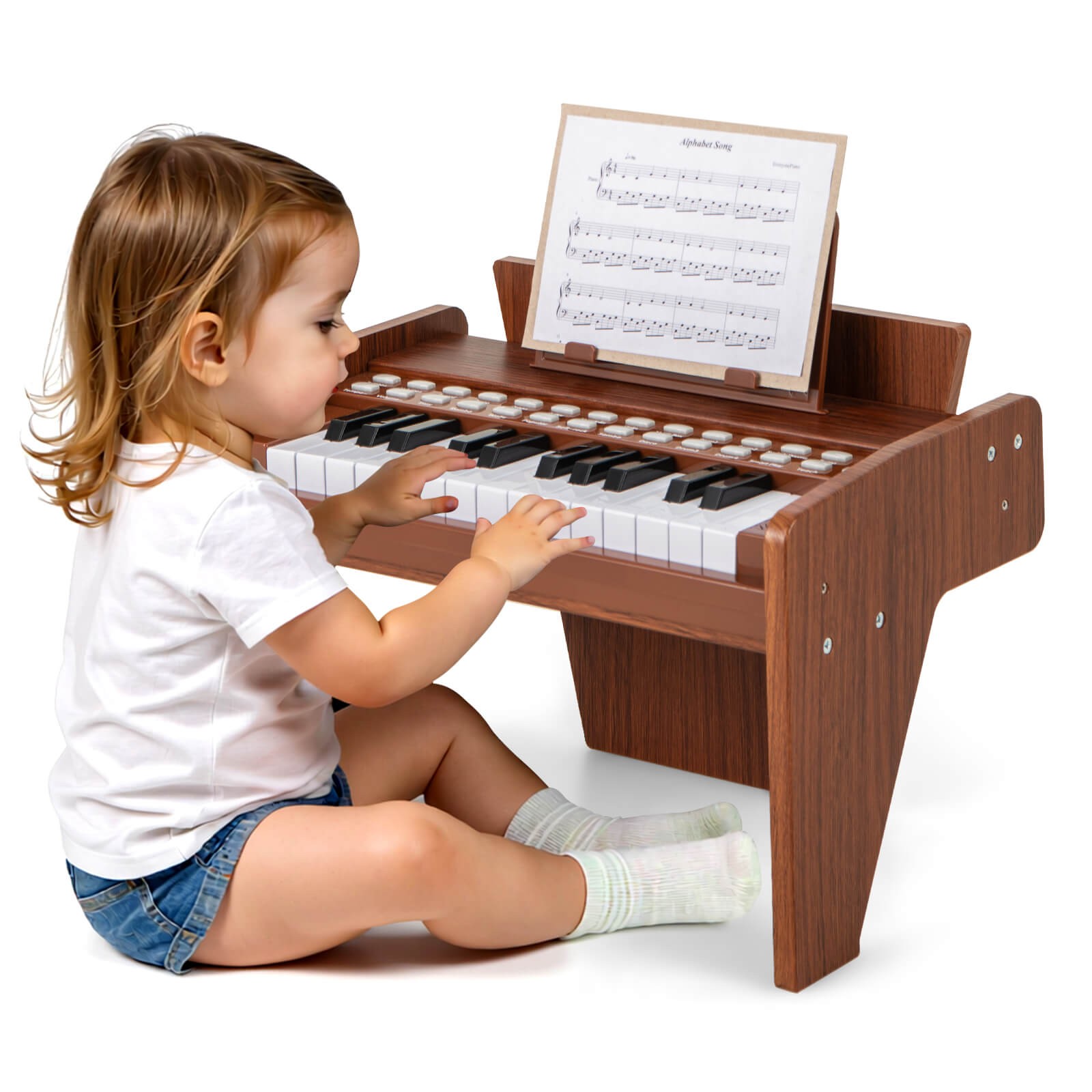 25 Keys Digital Piano w/Music Stand,Teaching Mode,Lighted Keys, Adjustable Speed
