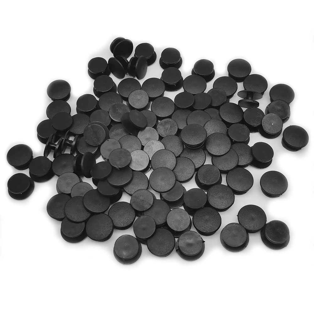 100 Pack Plastic Button Black Buckle Charm Backs DIY 10mm x 12mm x 6mm,