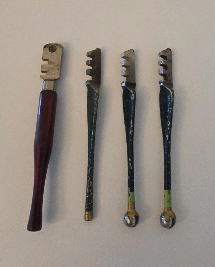 Vintage Glass Cutter Lot Fletcher Ball End & Goodell-Pratt Co Greenfield MA