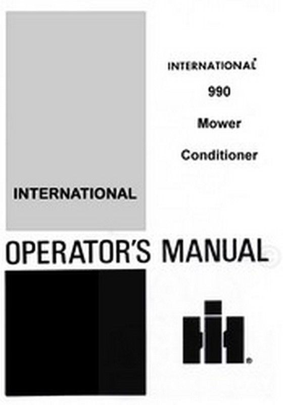 International 990 Mower Conditioner Operators Manual