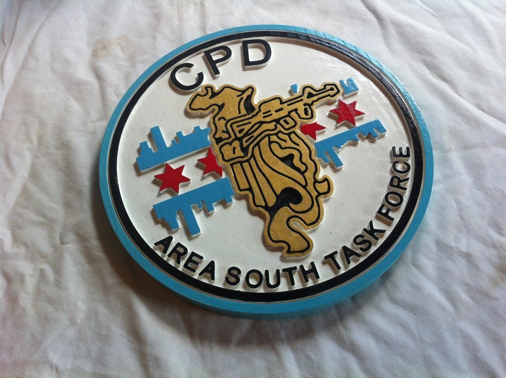 Police Department Chicago Task Force 3D routed plaque Patch Sign Custom carved