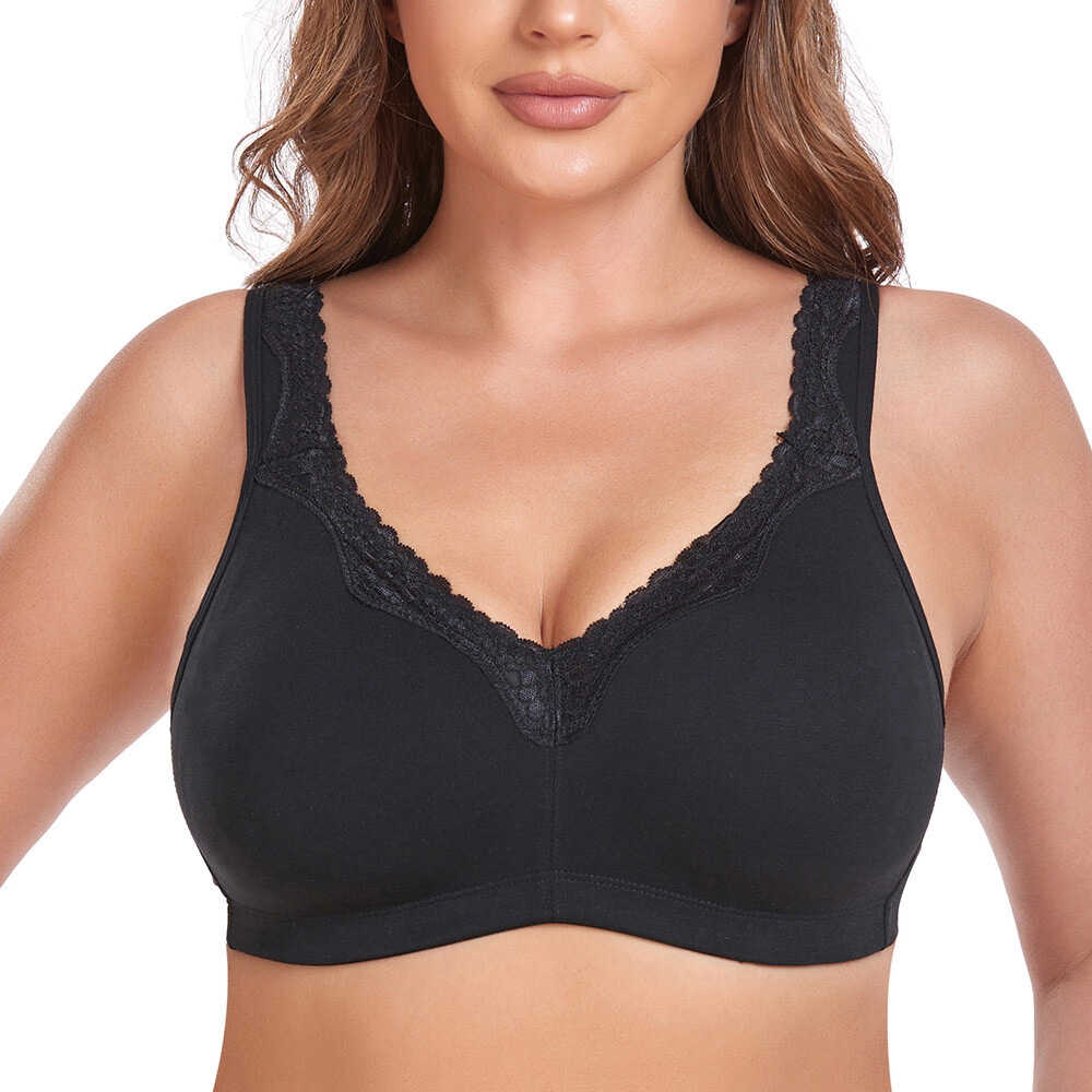 Womens Plus Size Wireless Bra Support Comfort Full Coverage Unlined No Underwire