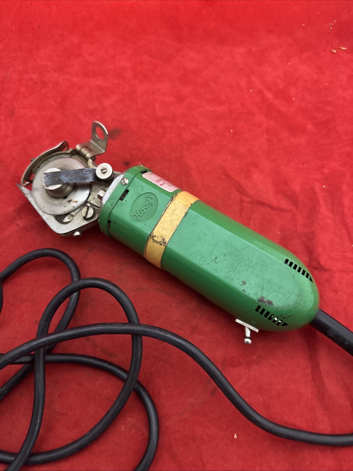 Hoogs Rotary Cutter Electric LIL 60087 Working United Cloth Fabric Cutting