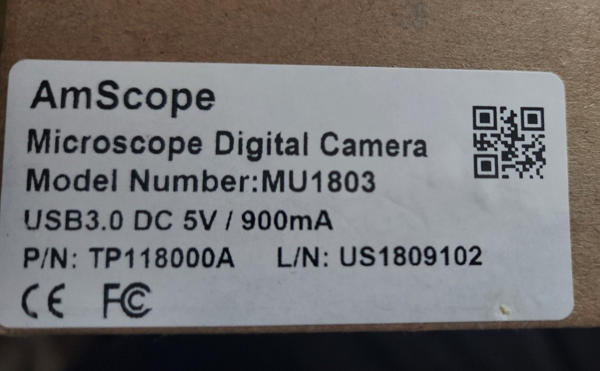 AmScope MU1803 Microscope Digital Camera Components WF16X,WF10X/18 NO CAMERA