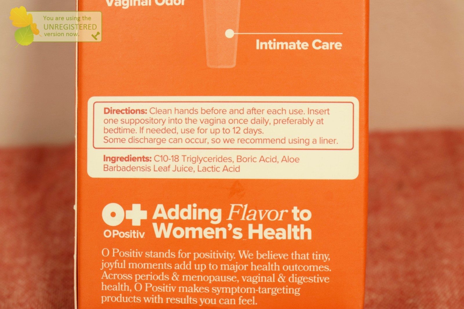 O Positiv URO Boric Acid Suppository 12ct