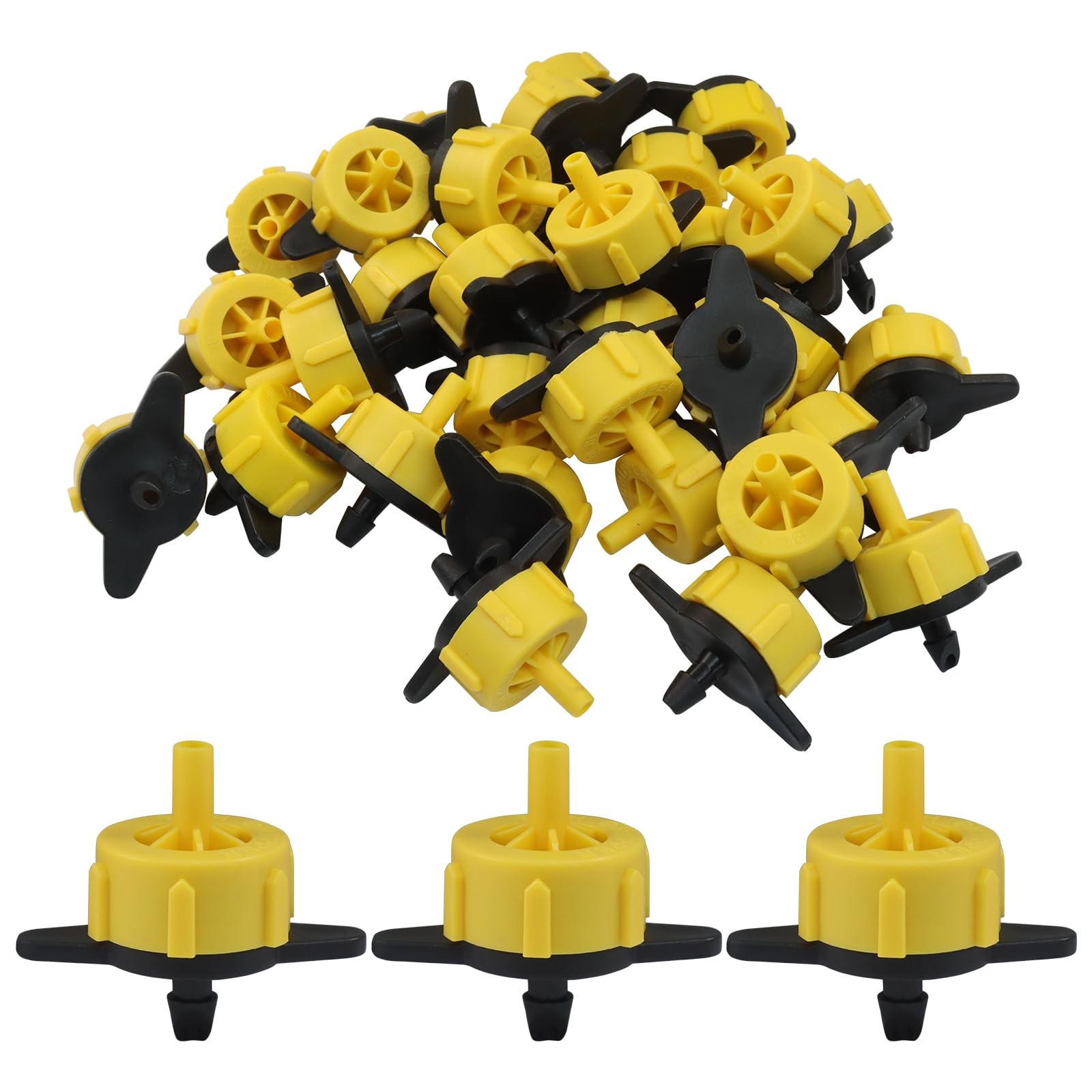 Jiozermi 50 Pcs 1/2 GPH Pressure Compensating Drip Emitters, Compatible with 1/4