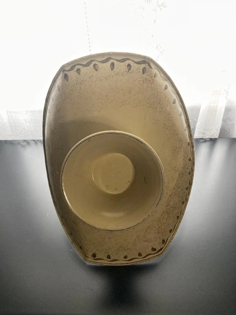 Vintage Toleware Metal Basket with Handle