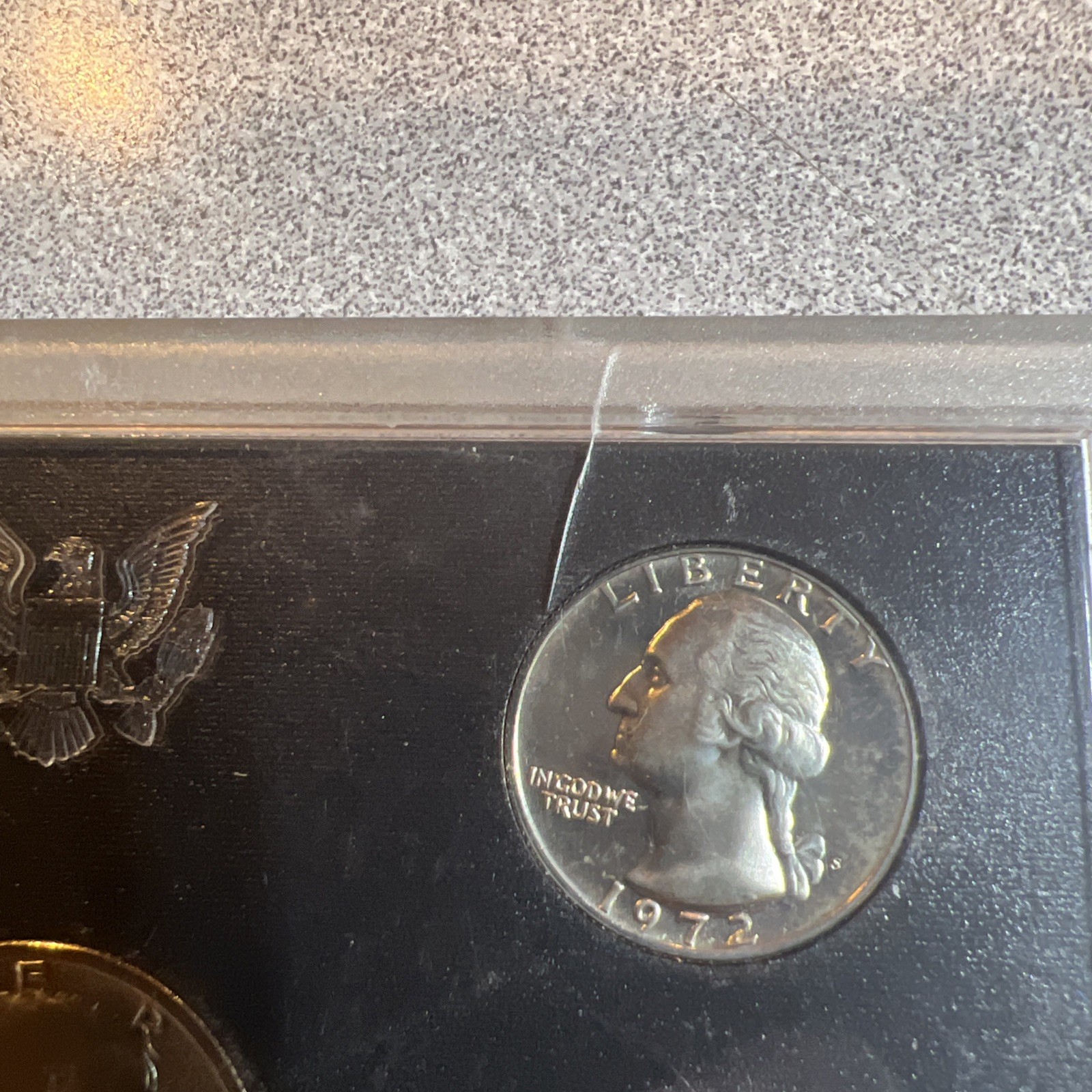 1972-S Clad Proof Set 5 Coins Crack Lens