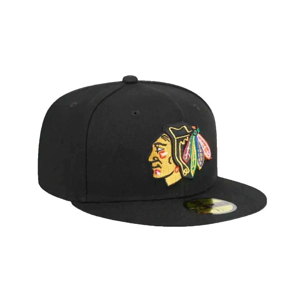 CHICAGO BLACKHAWKS NEW ERA NHL 59FIFTY BLACK FITTED HAT