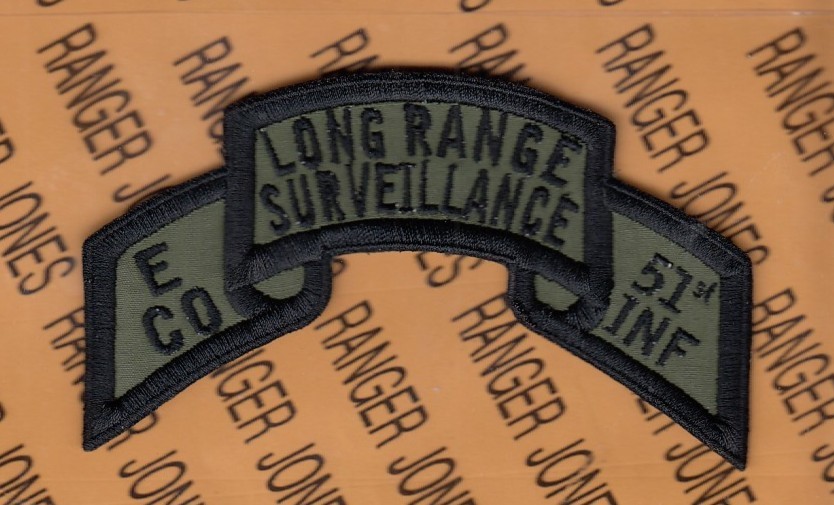 E Co 51st INF LRS Long Range Surveillance Airborne Ranger ~5" BDU OD patch c/e