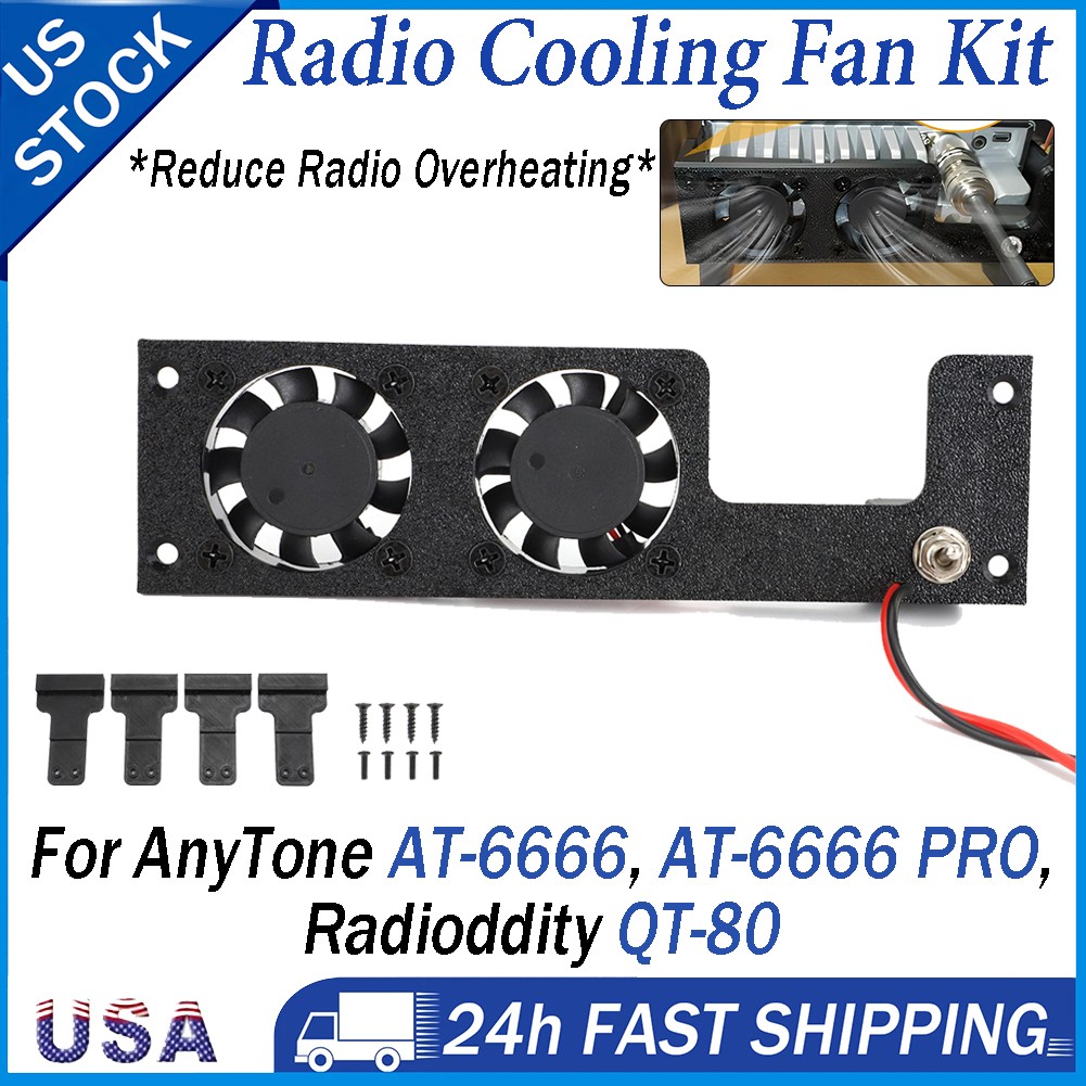 Radio Overheating Cooling Fan Kit For AnyTone AT-6666 PRO QT-80 SR-447 CB Radio