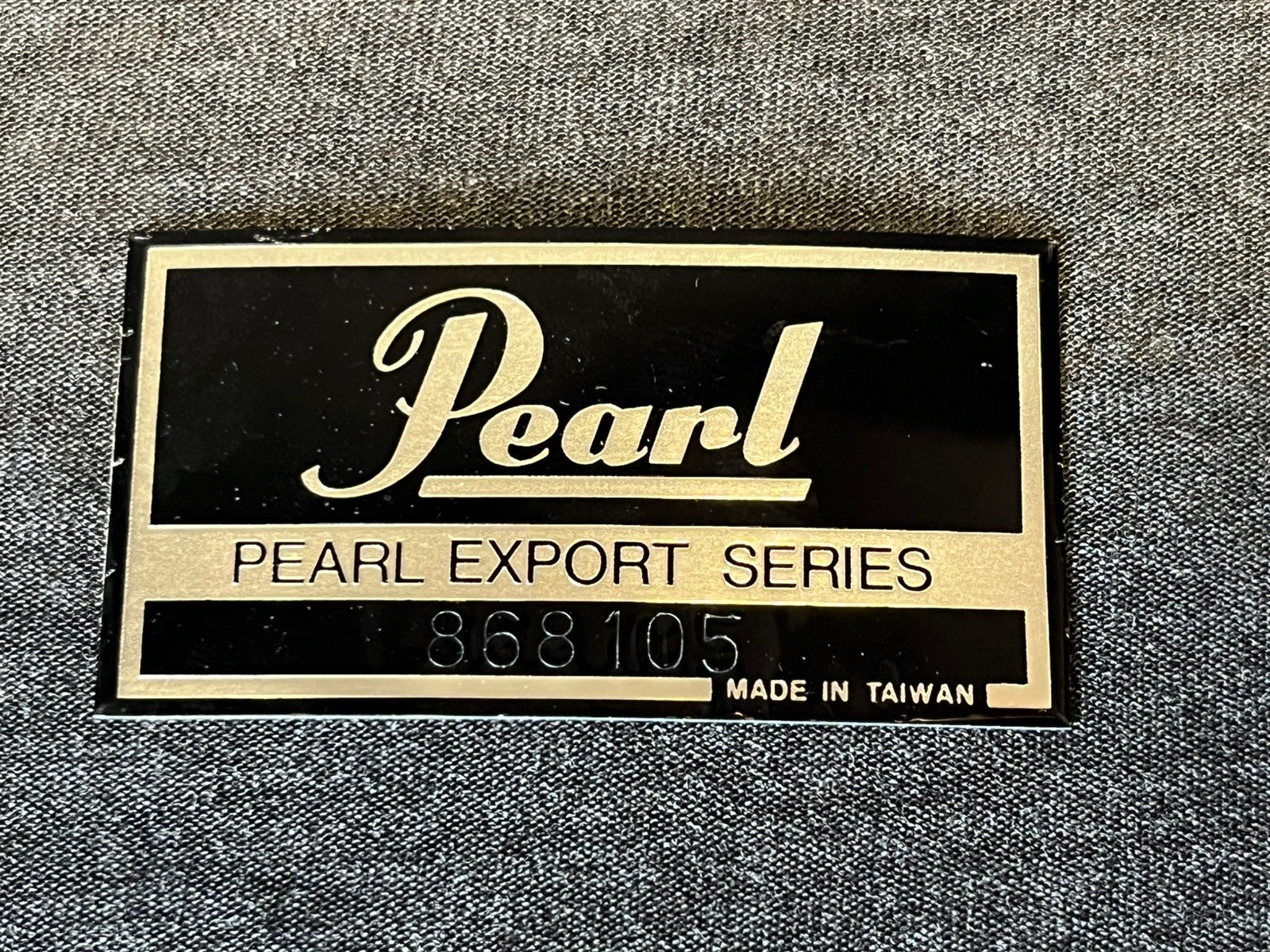 Pearl Export Series Metal Drum Badge Vintage Made In Taiwan