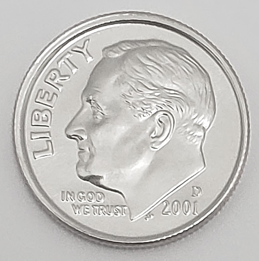 2001 D Roosevelt Dime AVE CIRCULATED **FREE SHIPPING**