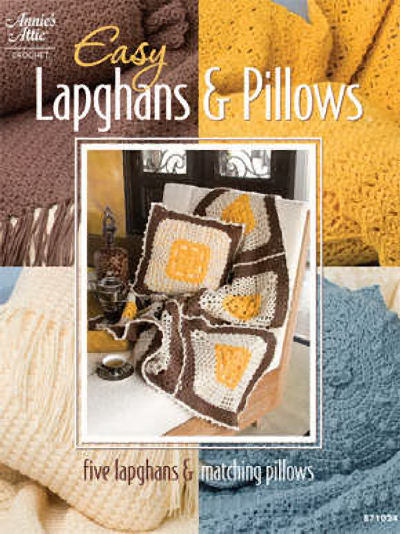 Easy Lapghans & Pillows Matching Sets Crochet Patterns Throws Annie's Attic NEW