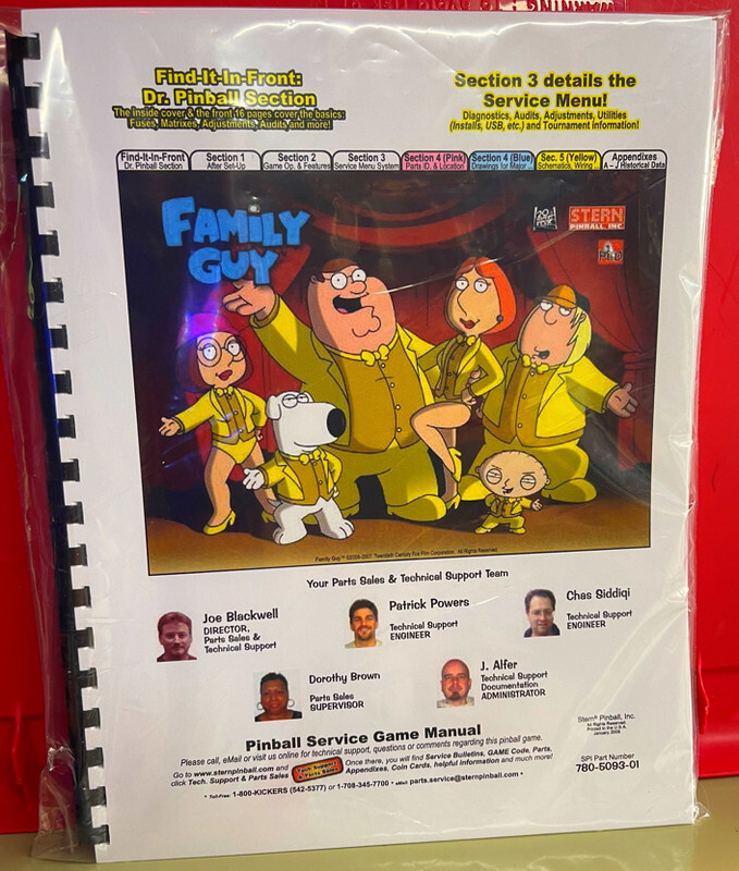 Family Guy Pinball Game *FULL COLOR*  Service & Operation Repair Manual Stern xX