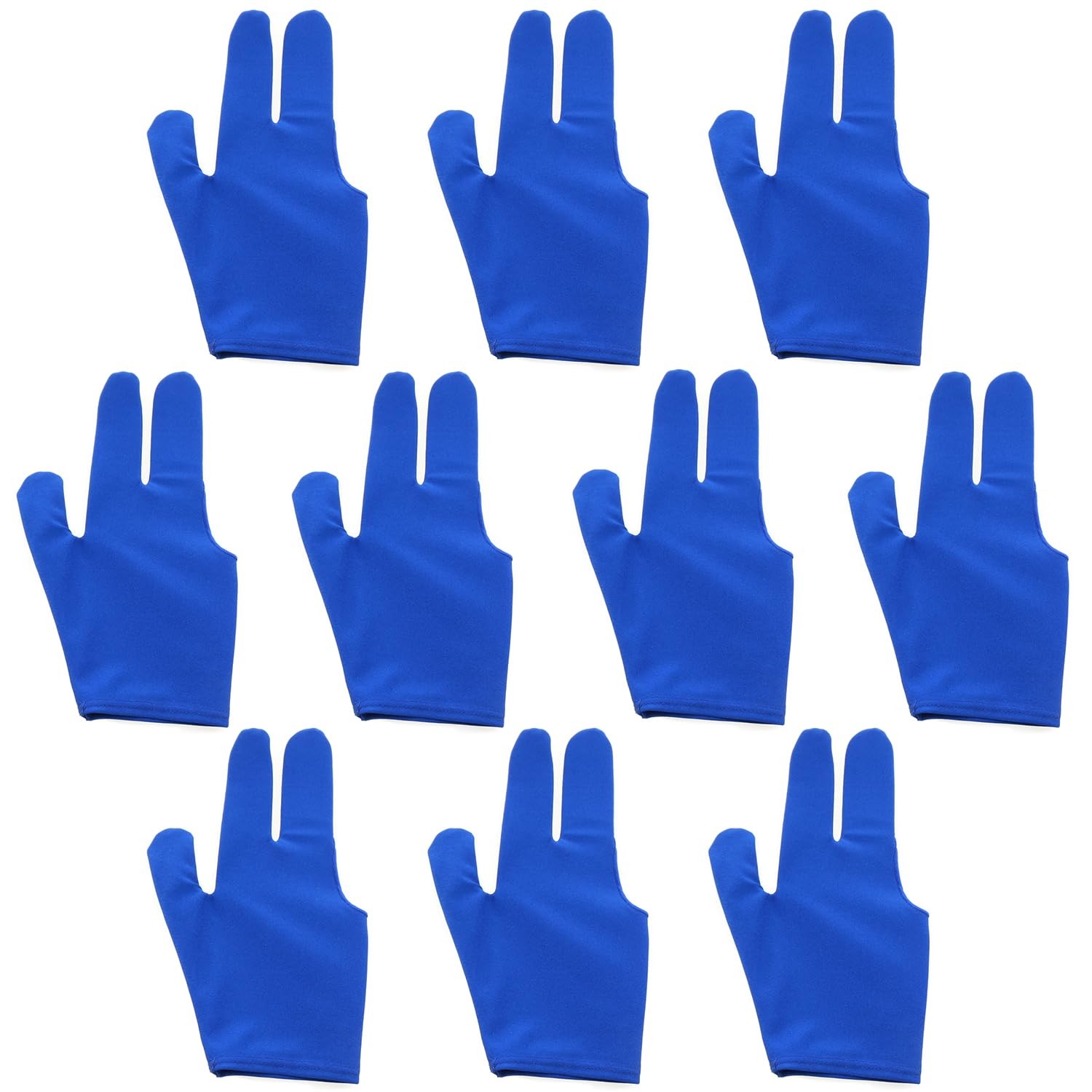 10 Pack 3-Fingers Billiard Gloves Breathable Nylon Table Pool Gloves
