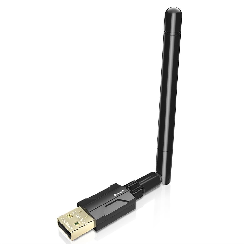USB Bluetooth 5.1 Adapter for Desktop PC: Long Range 300FT Wireless Dongle with