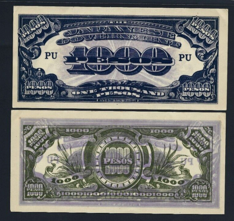 PHILIPPINES 1,000 Pesos P-115 JIM 1945 AUNC JIM CURRENCY World WAR Military NOTE