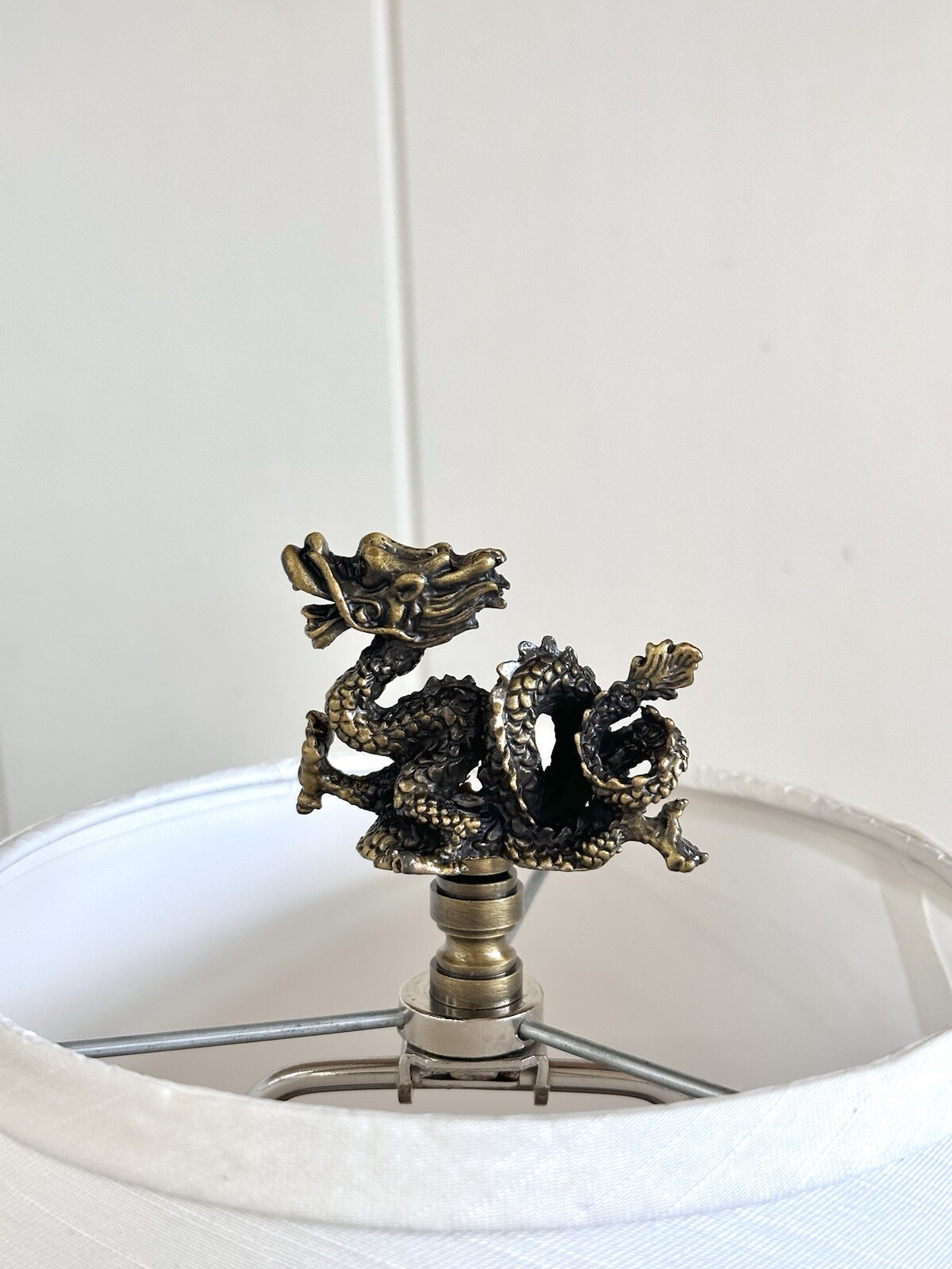 Lamp Finial SERPENT/DRAGON Aged Brass Finish Highly detailed metal casting