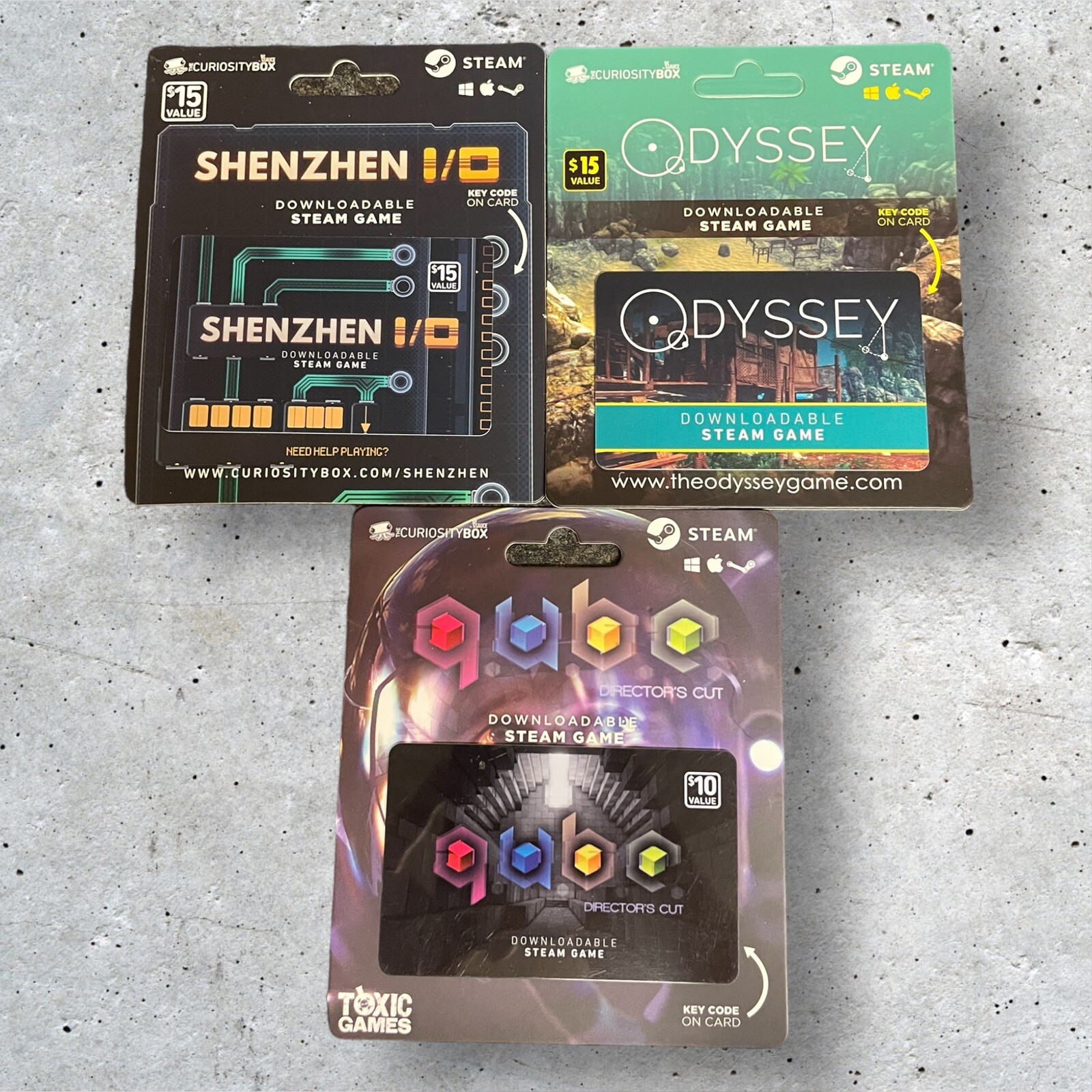 Lot of 3 Steam Downloadable Steam Game Cards Odyssey Director's Cut Shenzhen