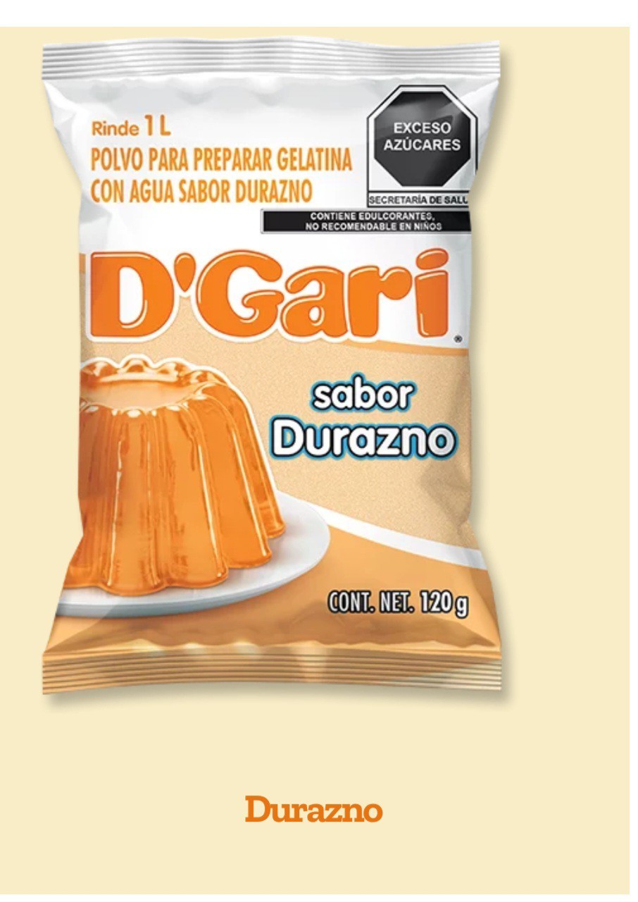 D'Gari Water Gelatin Powder DURAZNO  Flavor Gelatina Mexicana (Get 3bag/120g)