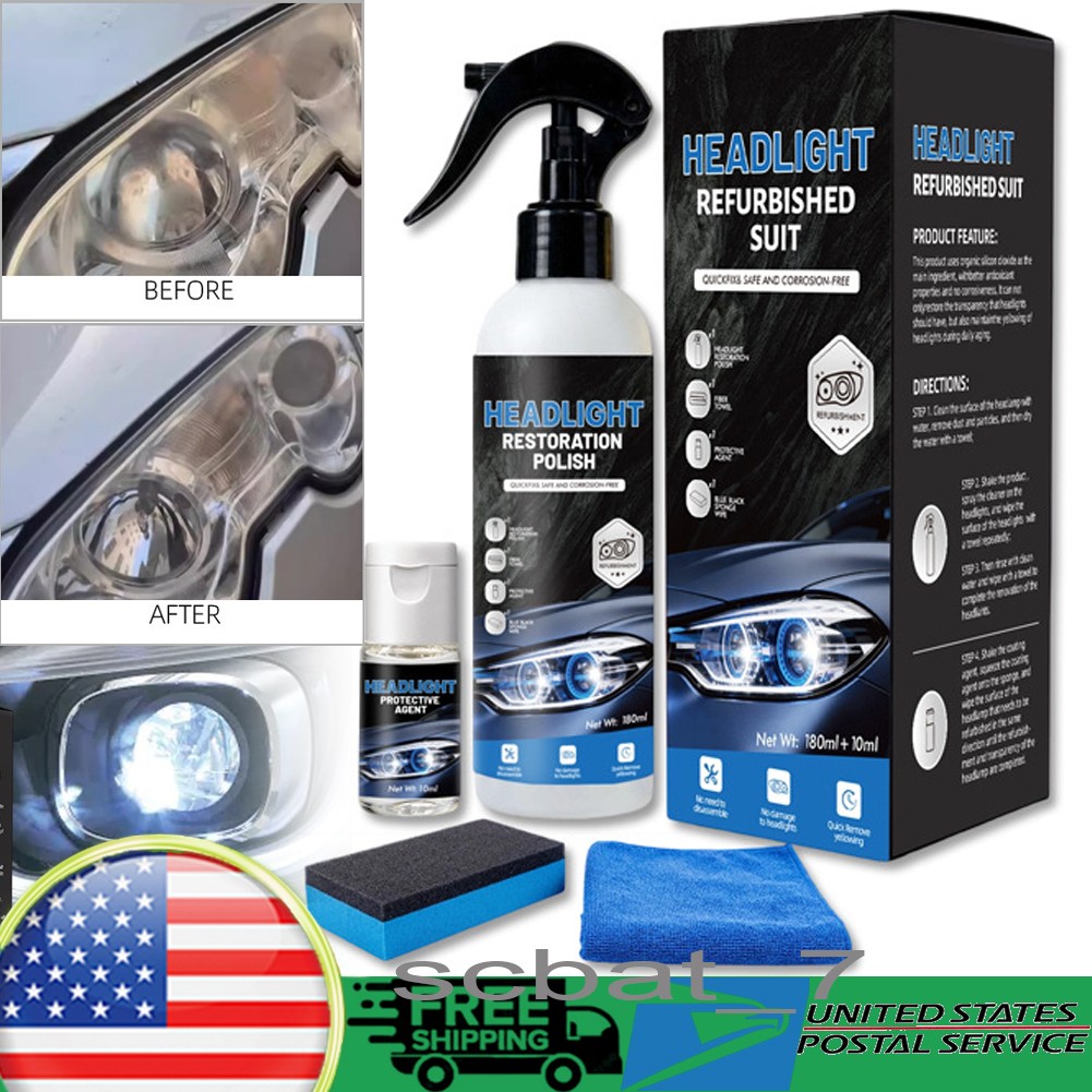 180ml Automotive Headlamp Restoration Fluid Kit Headlight Polishing Cleaner 2026