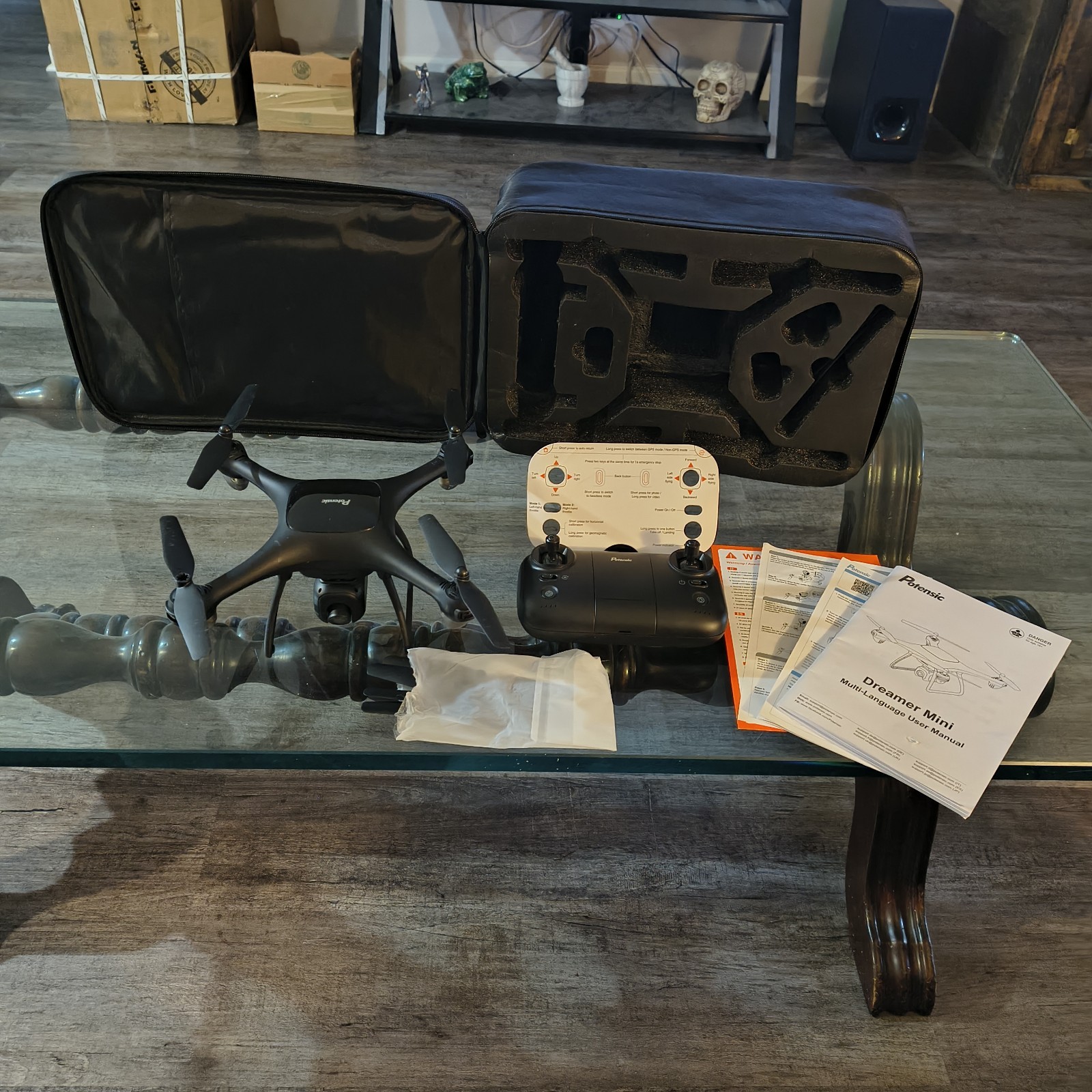 Potensic Dreamer Mini Drone Never Flown — 2 Batteries, Controller, Carrying Case