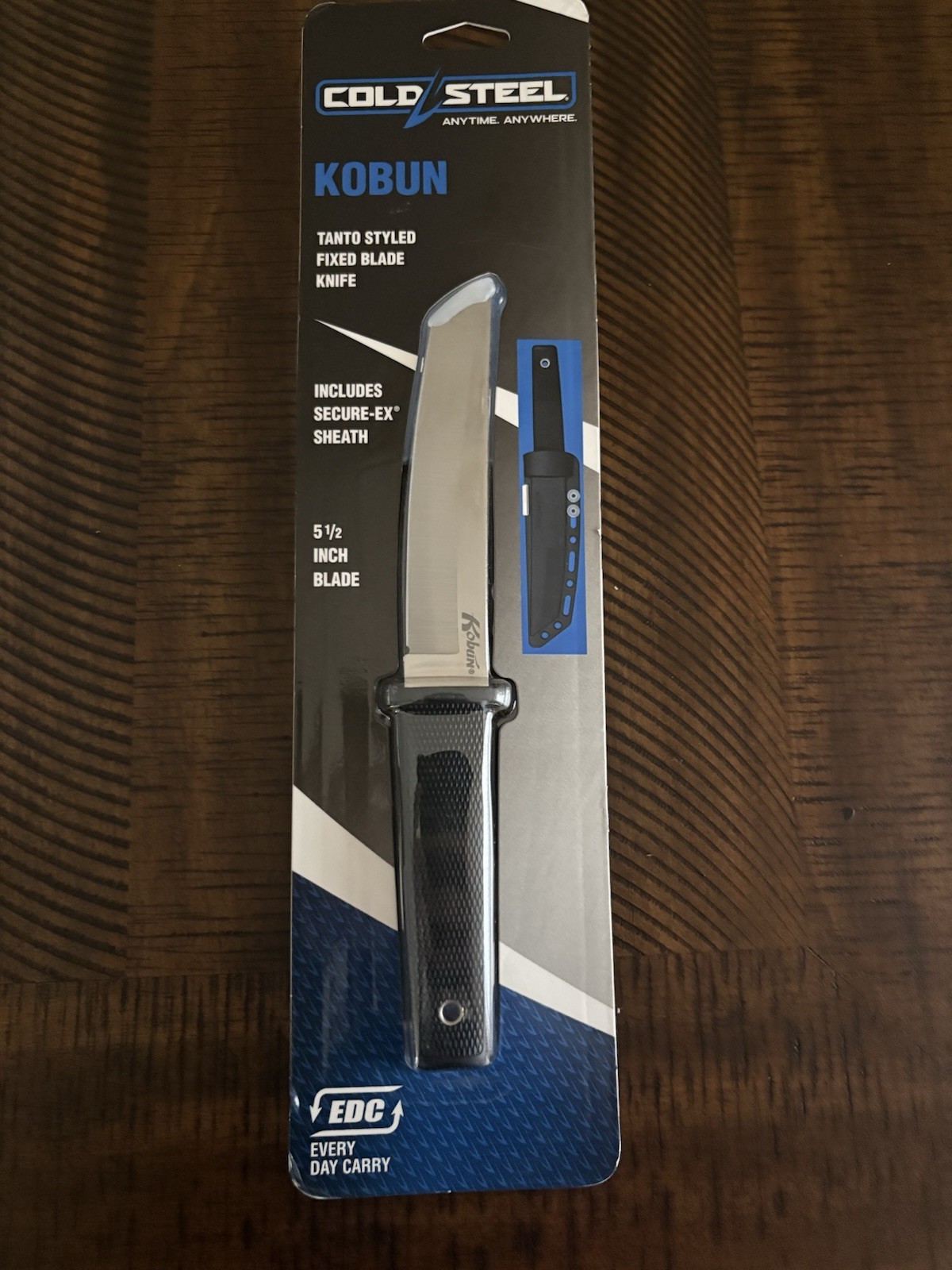 Cold Steel Kobun Knife Tanto Fixed 5.5 inch Blade with Sheath - CS17T