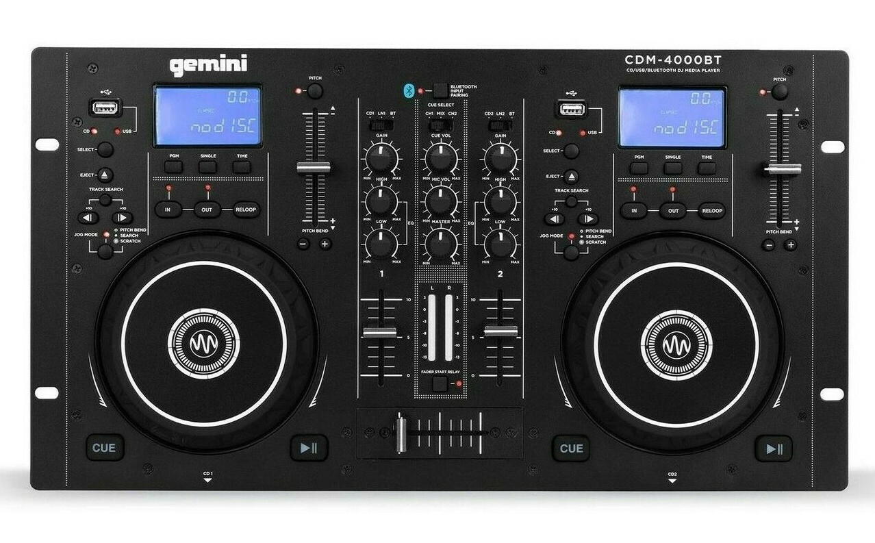 Gemini Dual CD/USB Media Player Mixer Console with Bluetooth Input